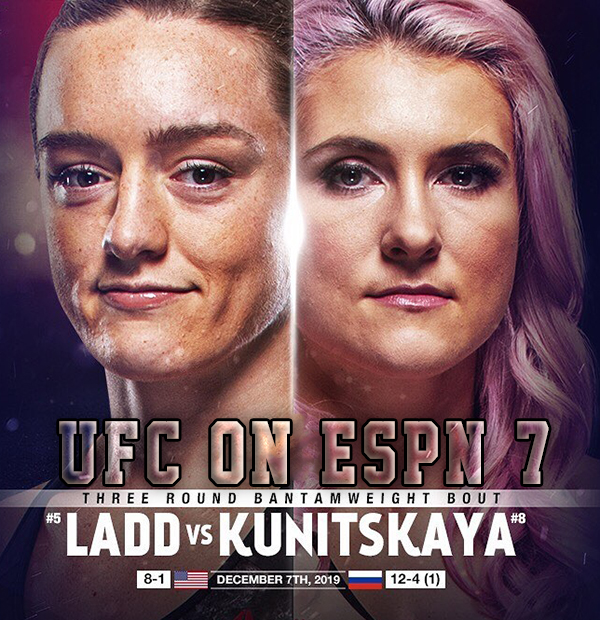 Бой Яна Куницкая vs. Аспен Лэдд на турнире UFC on ESPN 7
